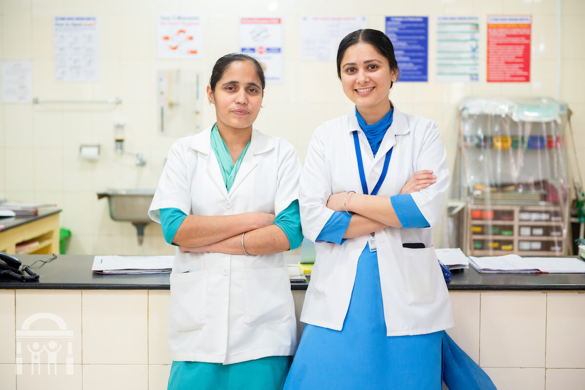 Two emergency staff nurses at Guru Nanak Mission Hospital Dhahan Kaleran near Banga in Punjab